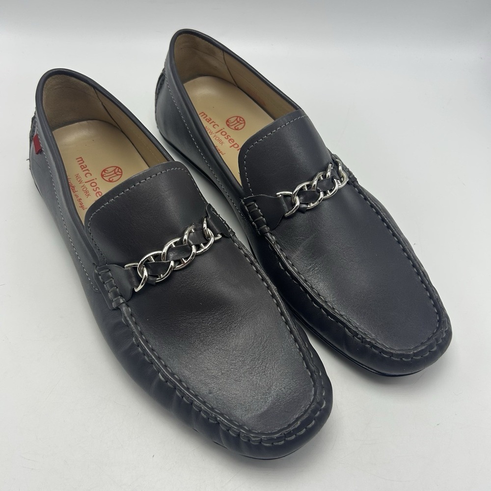 Marc Joseph New York Driving Loafer Mens 11 Gray Leather Jefferson St Slip On